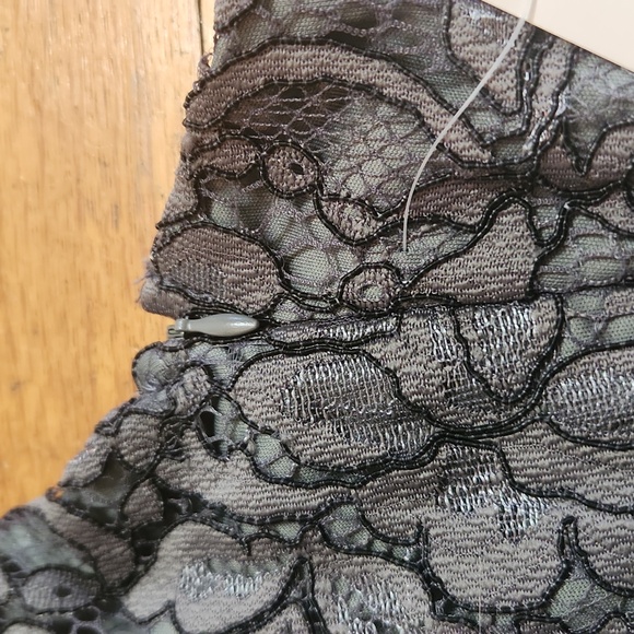 Tobi Grey Spaghetti Strapped Lace Mini Dress Size Medium - Picture 10 of 11